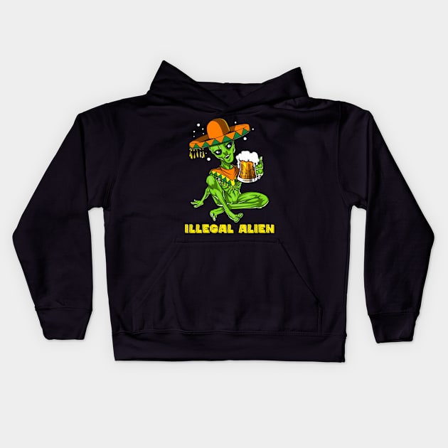 Illegal Alien Cinco de Mayo Fiesta Kids Hoodie by underheaven